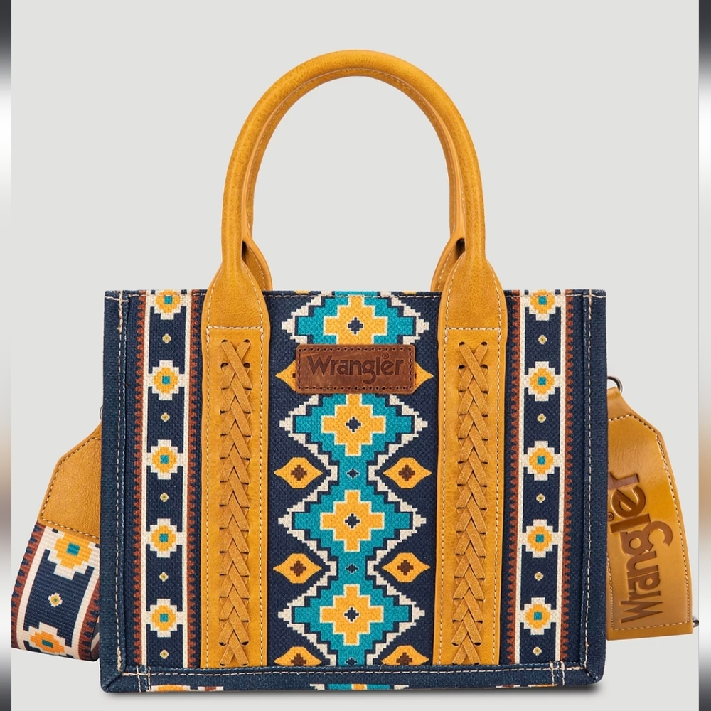 Wrangler Southwestern Print Cross Body Canvas Mini Tote